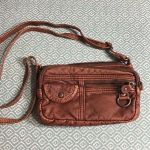 Distressed Roxy Crossbody purse faux leather